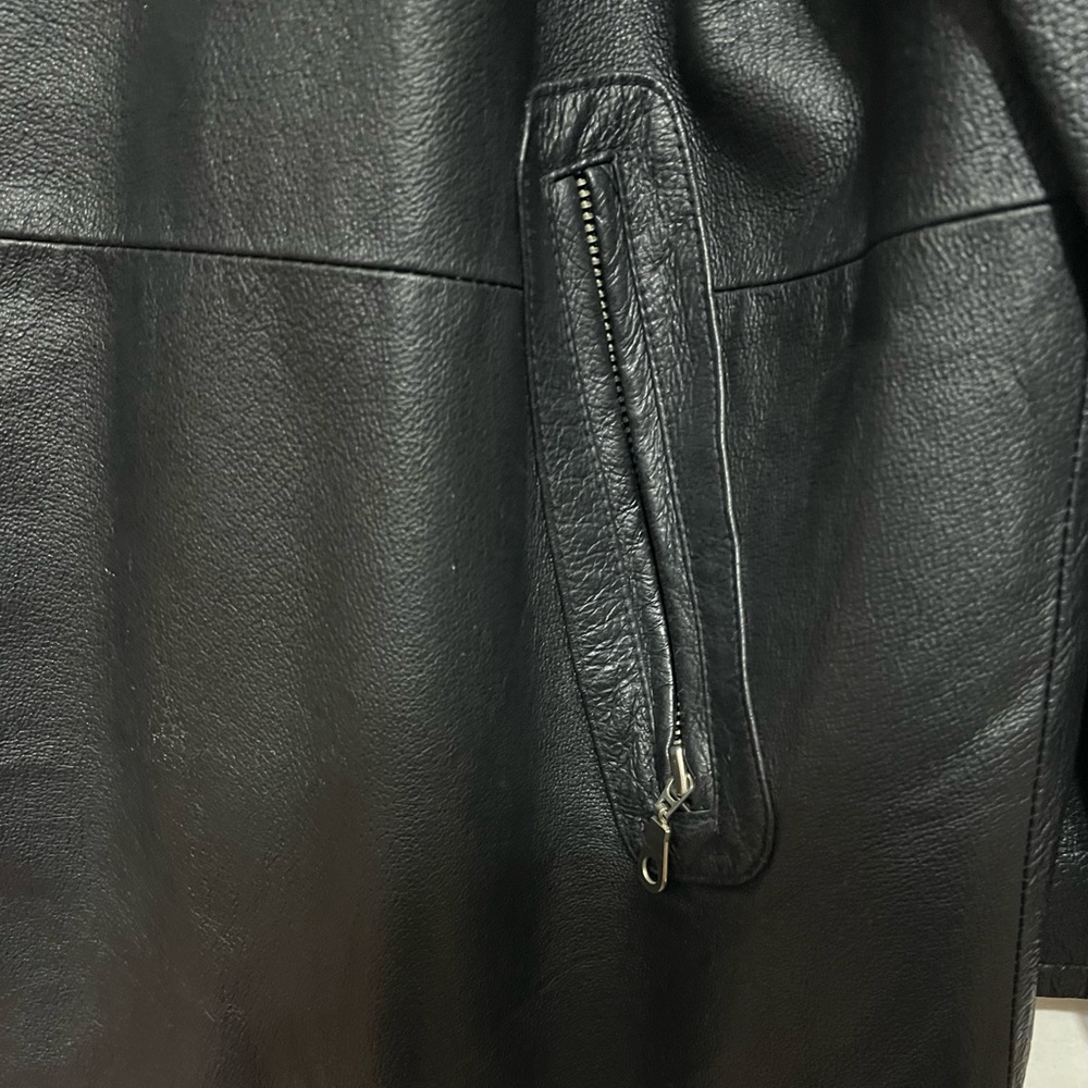 Vintage Newport News Genuine Leather Jacket Black With Zipper Closure Size XL - Picture 8 of 10